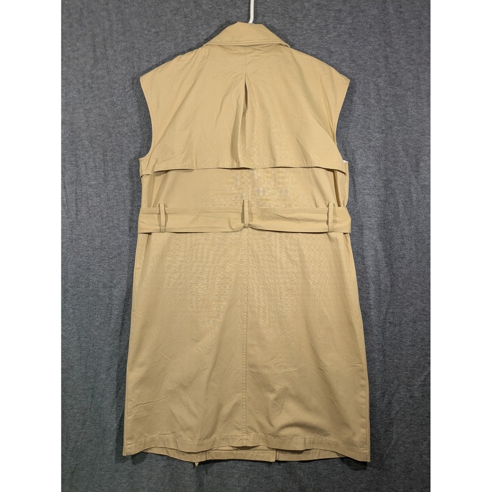 A New Day Women's Beige Tan Sleeveless Trench coat Safari Dress Size M NWT - Picture 3 of 6